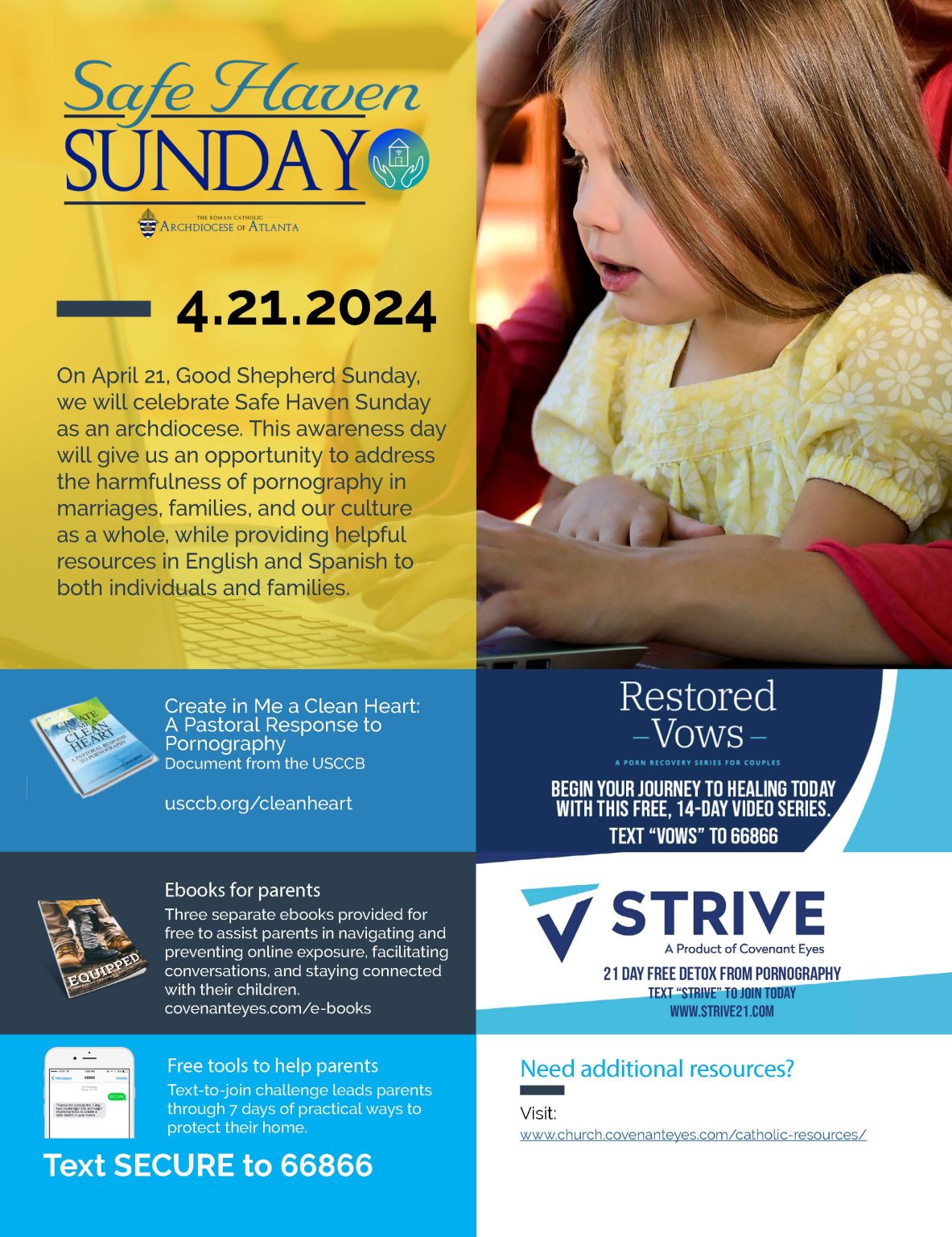 Safe Haven Sunday - April 20-21, 2024 English Flyer | Roman Catholic ...